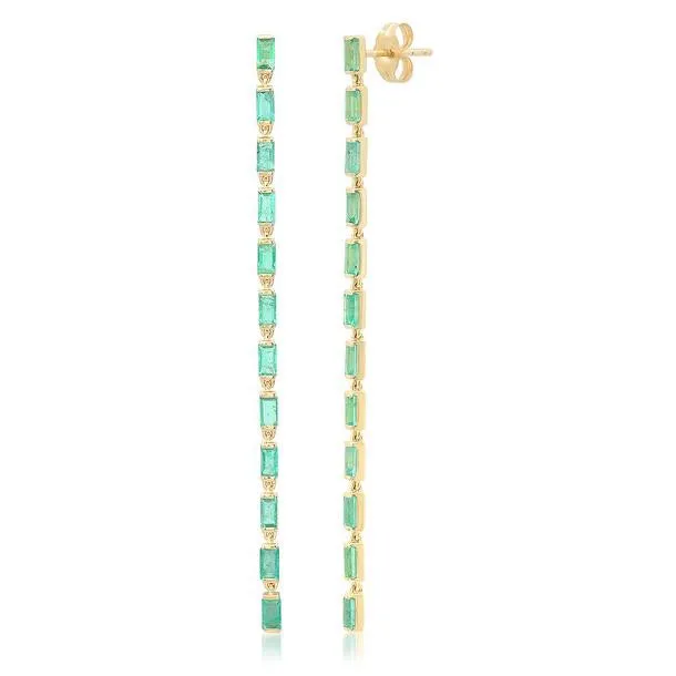 Baguette Gemstone Link Earrings