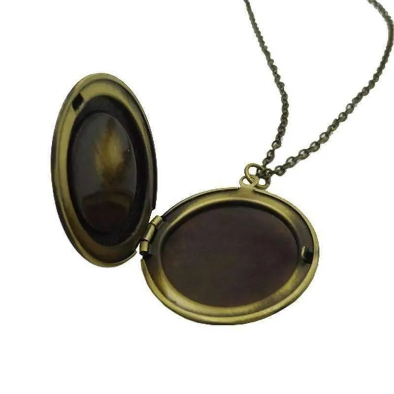 Butterfly Glass Cabochon Antique Locket Necklace