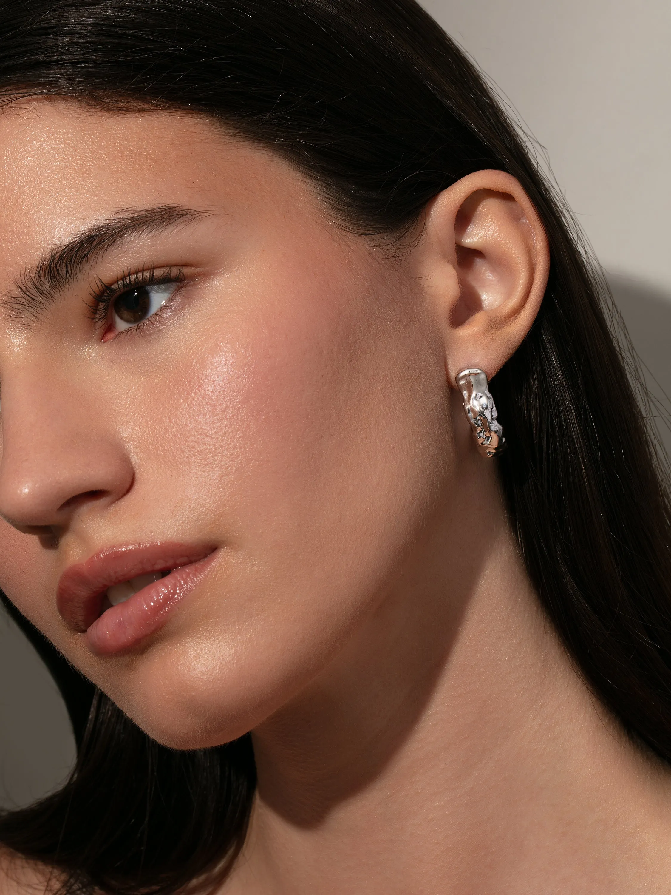 Crushed Hoop Earrings
