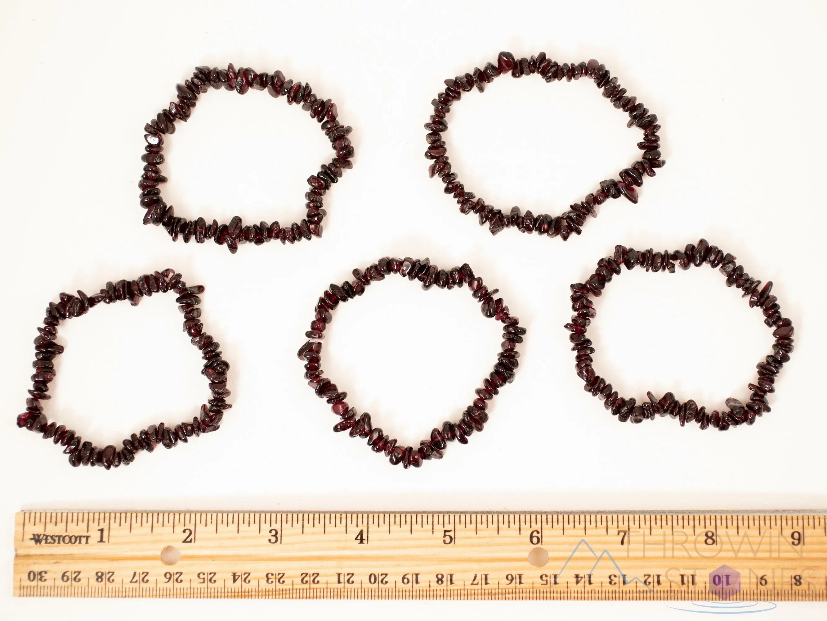 Dark GARNET Crystal Bracelet - Chip Beads - Birthstone Bracelet, Beaded Bracelet, Handmade Jewelry, Healing Crystal Bracelet, E1769