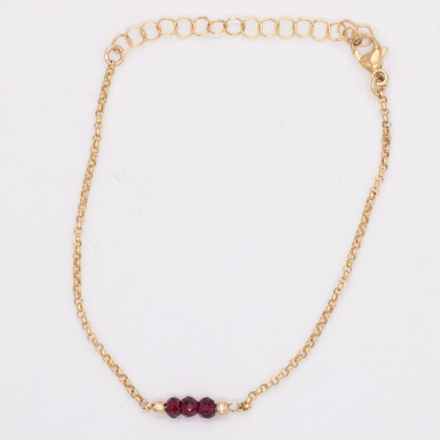 marrakesh triplet bracelet - natural garnet