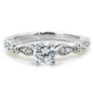 Moissanite Engagement Ring Diamond Accent Stones - Sweet Bliss