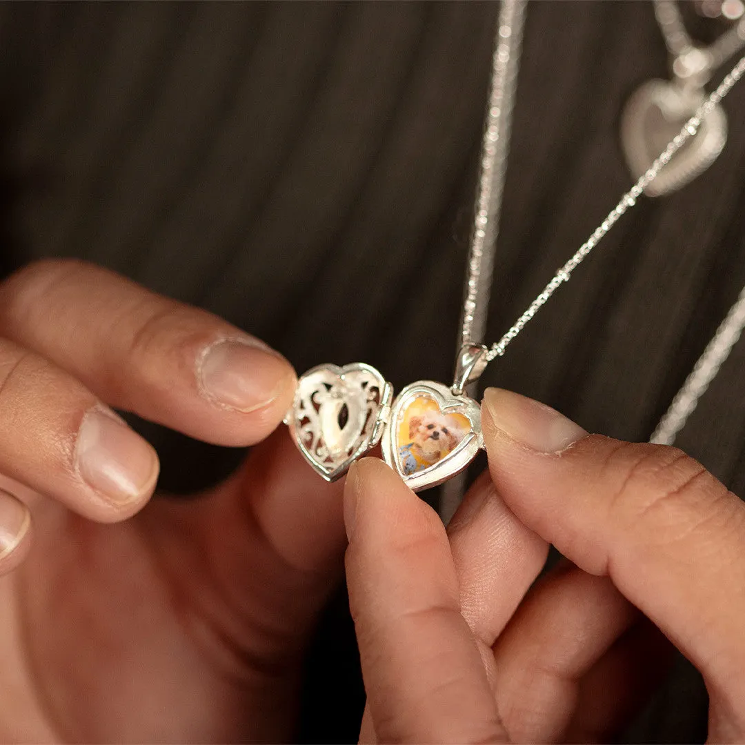 Sapphire Heart Locket | Silver