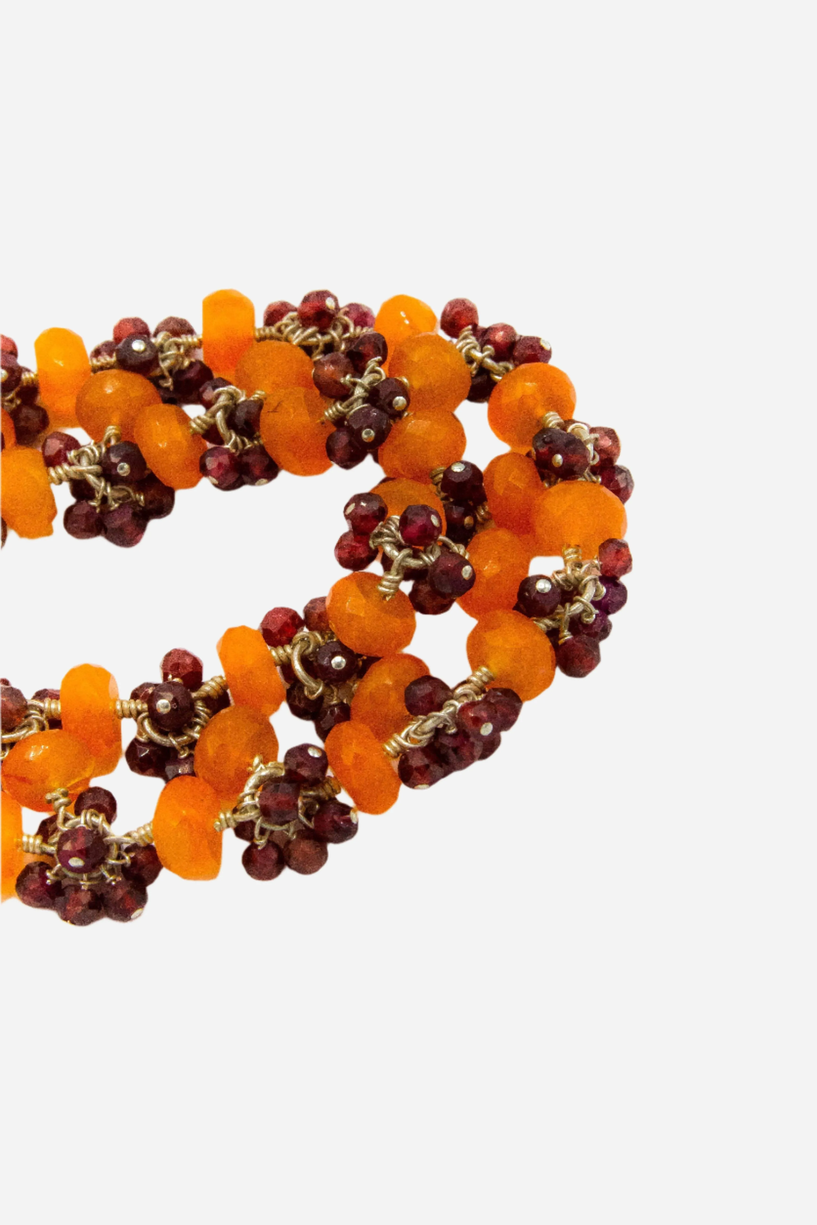 Two Strand Garnet & Carnelian Bracelet