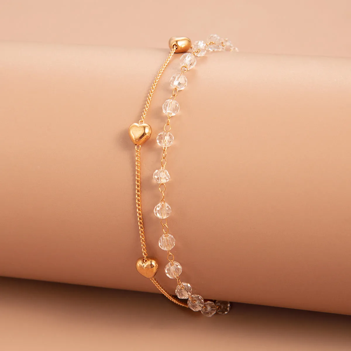 Zircon Bracelet Set Exaggerated Geometric Beaded Thick Chain